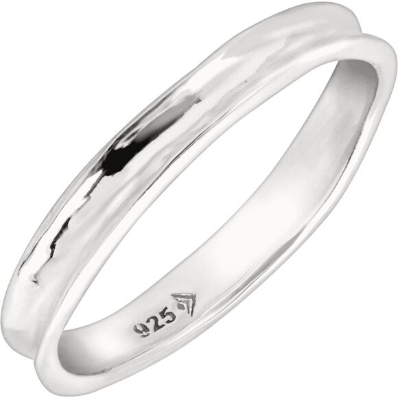 Women's Stellar Stable Stacking Ring in Hammered Sterling Silver Delicate Looks - Picture 2 of 9